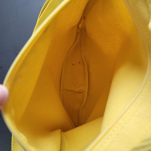 Vintage 1980s Bright Yellow Canvas Shoulder Bag - Picture 11 of 13